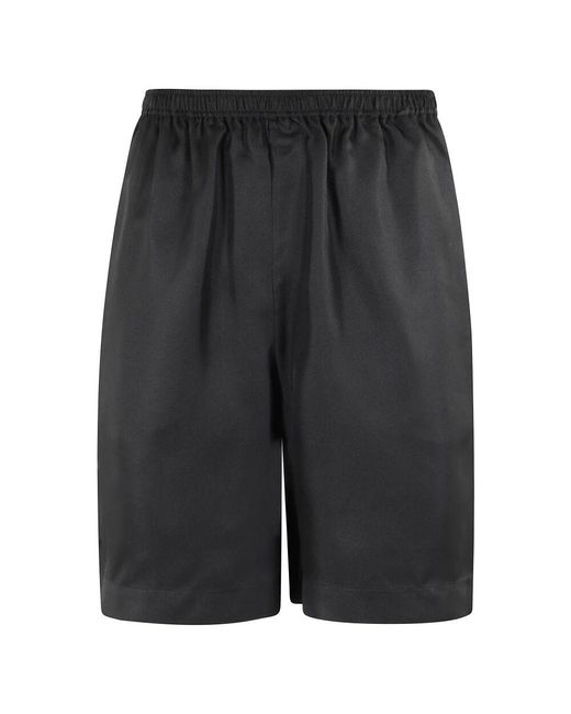 Loulou de Saison Black Schwarze Bermuda-Shorts Mit Elastischem Bund