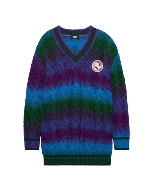 Gcds Blue Degradé Strickpullover