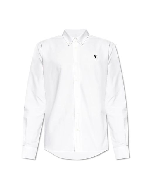 AMI Baumwollhemd Mit Logo in White für Herren