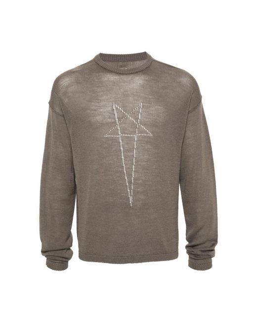 Rick Owens Gray Round-Neck Knitwear for men