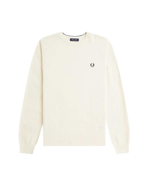 Fred Perry Piqué-Strickpullover in White für Herren