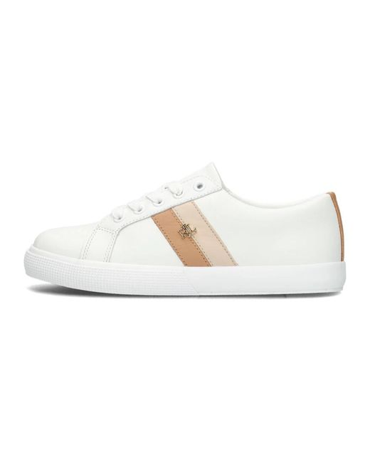 Ralph Lauren White Janson Ii Low Top Schnür-Sneakers