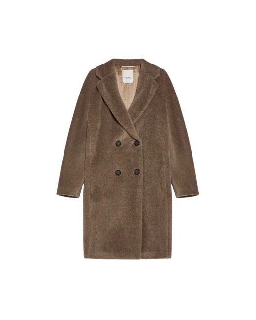 Max Mara Brown Teddy tel mit reverskragen