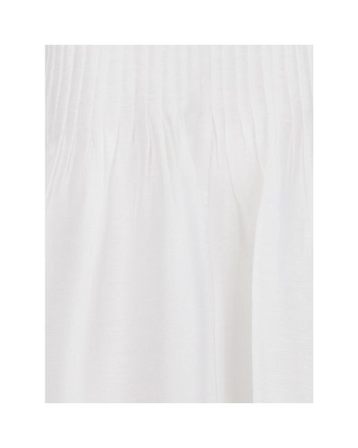 Tory Burch Kleedjes ,Wit ,Linnen Linnen Jurk Met Taille in het White