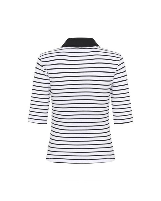 Gestuz Tops ,Veelkleurig ,Katoen Gestreepte Polo Top Bright in het Blue