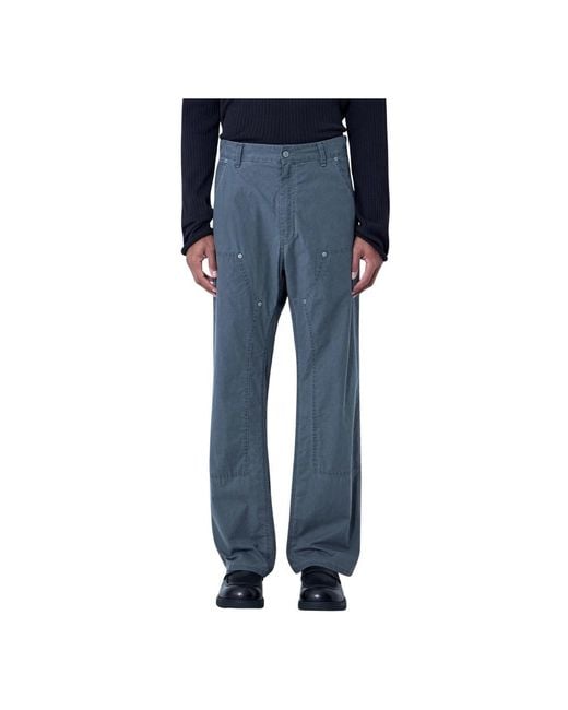 MM6 by Maison Margiela Blue Straight Trousers for men
