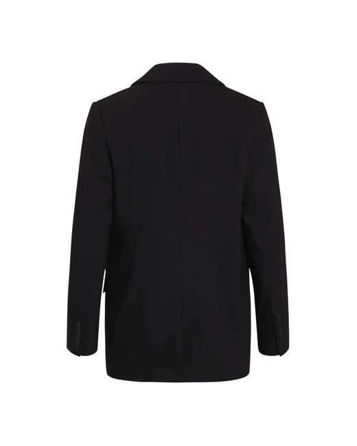 Bruuns Bazaar Jassen ,Zwart ,Polyester Klassieke Zwarte Blazer Met Zakken in het Black