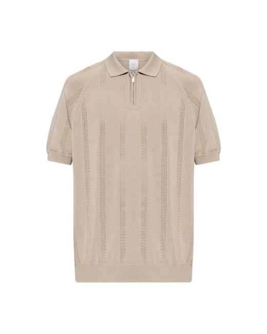Eleventy Tops ,Katoen Polo Met Decoratief Patroon in het Natural voor heren