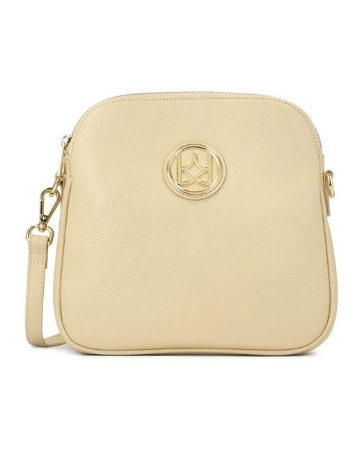 Kazar Natural Cremefarbene Ledertasche Mit Zwei Fächern