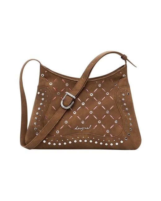 Desigual Bruine Polyethyleen Schoudertas in het Brown