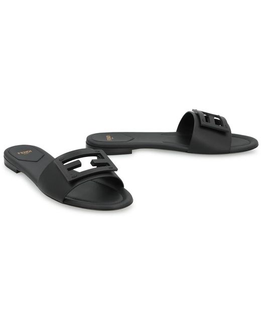 Fendi Black Sliders
