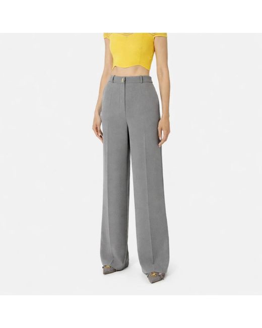 Elisabetta Franchi Gray Straight Trousers