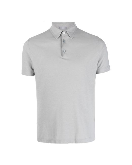 Zanone Gray Polo Shirts for men