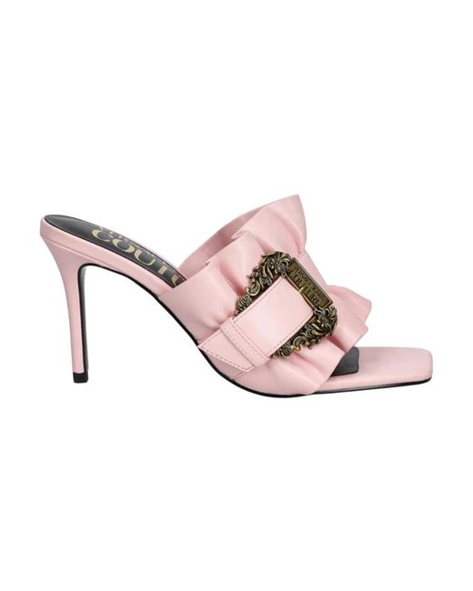 Versace Jeans Couture Pink Heeled Mules