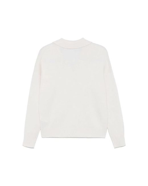 Peserico White V-Neck Knitwear