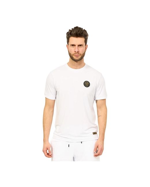 T-shirt bianca con logo di EA7 in White da Uomo