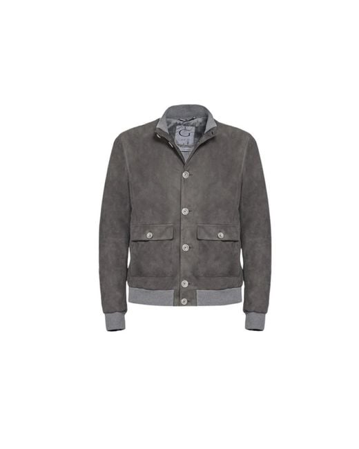 Gimo's Gray Leather Jackets for men