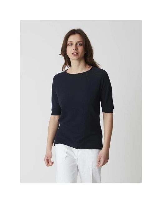 Alpha Studio Tops ,Blauw Ronde Hals Shirt in het Blue