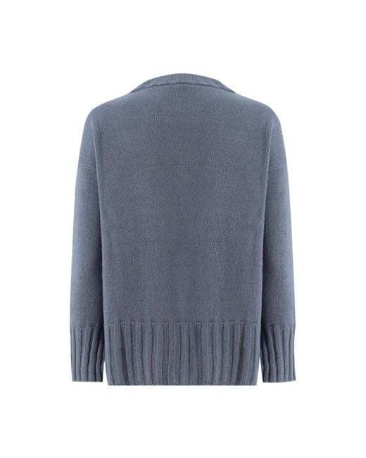 Le Tricot Perugia Blue Round-Neck Knitwear