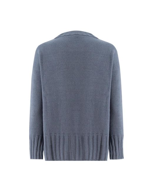 Le Tricot Perugia Blue Round-Neck Knitwear