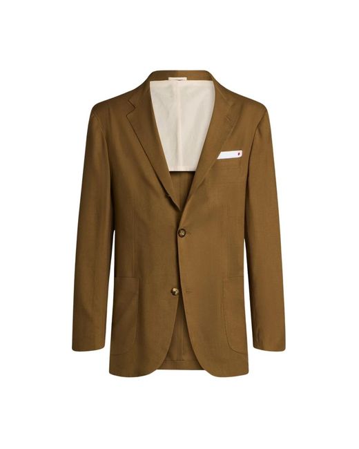 Kiton Cashmere Single-Breasted Jacket in het Green voor heren