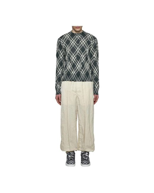 Burberry Grüner karo-strickpullover in Black für Herren