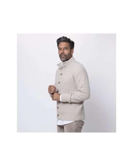 Altea Truien & Vesten ,Bruin ,Wol Cardigan Met Knopen in het Gray voor heren