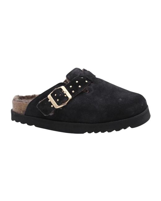 Scholl Schoenen ,Zwart ,Comfort Slipper Servio in het Black