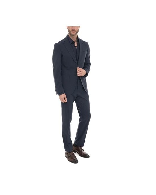 HUGO Blue Single Breasted Suits for men