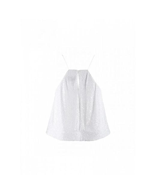 Nenette White Sleeveless Tops