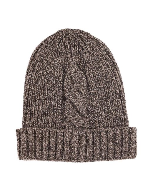 Eleventy Accessoires ,Bruin ,Wol Cuffia A Trecce in het Brown voor heren