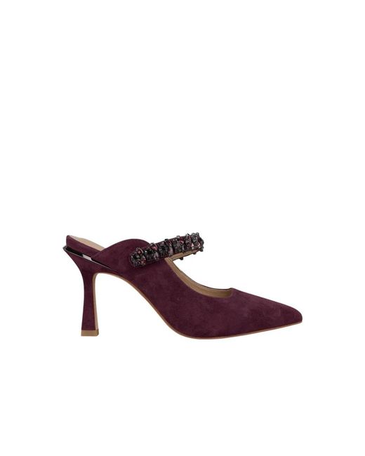 Alma En Pena. Purple Heeled Mules