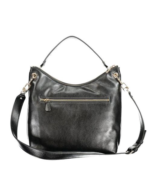 Guess Gray Schwarze -schultertasche mit abnehmbarem riemen und reißverschluss