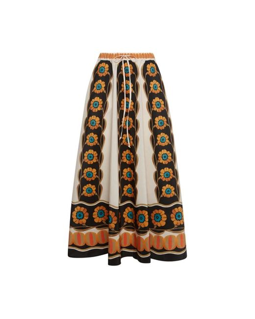 LaDoubleJ Rokken ,Veelkleurig ,Polyester Veelzijdige Rok Met Koord in het Natural
