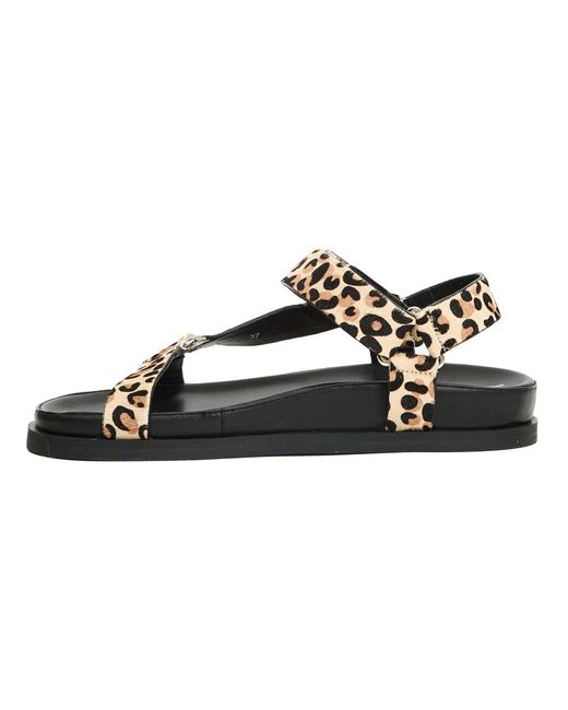 Strategia Black Flat Sandals