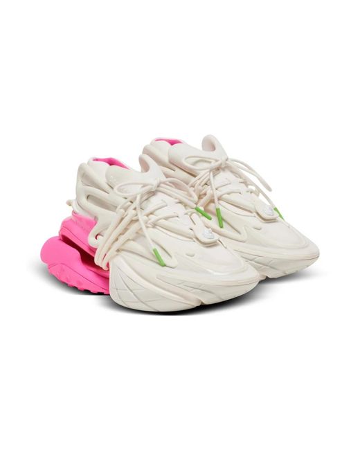 Balmain Pink Sneakers unicorn aus neopren und leder
