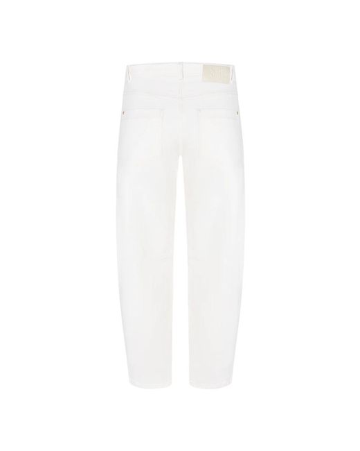 Cambio White Loose Fit Jeans