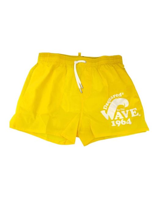 DSquared² Yellow Short Shorts for men