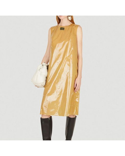 Raf Simons Metallic Glänzendes ribbon back kleid
