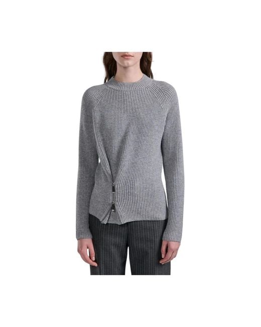 Barbara Bui Gray Round-Neck Knitwear
