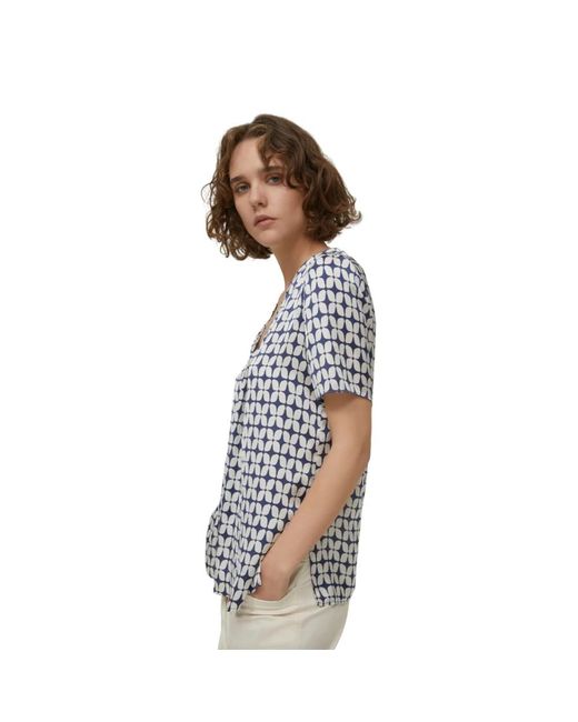 Pennyblack Overhemden ,Veelkleurig ,Polyester Blauwe Geometrisch Patroon Molly Blouse in het Multicolor