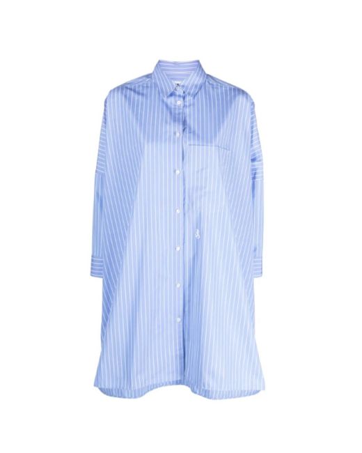 Jil Sander Blue Shirt Dresses