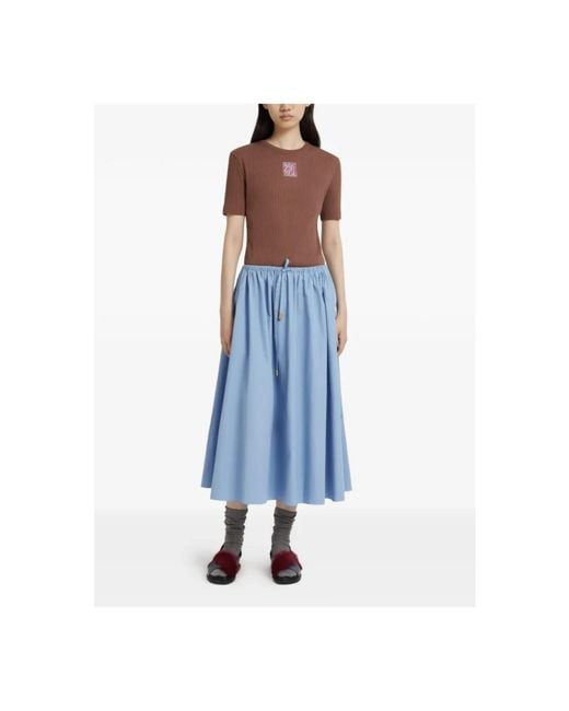 Marni Blue Midi Skirts