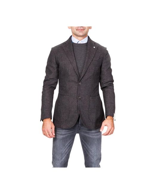 L.b.m. 1911 Polyester Jacken Und Blazer Grau Strukturiert in Blue für Herren
