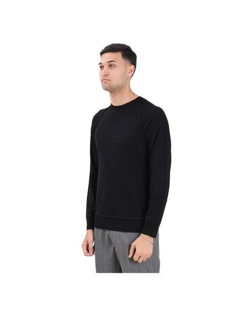 Blauer Rundhalspullover Mit Logo-Patch in Black für Herren
