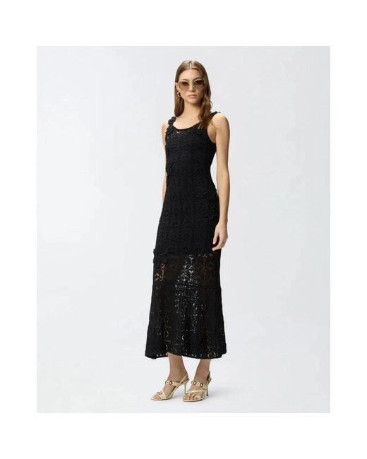 Pinko Juncus Crochet Jurk Sewon Ss26 in het Black