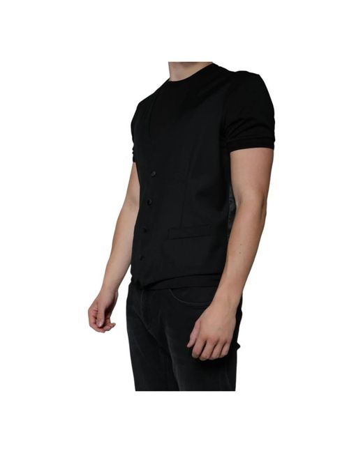 Dolce & Gabbana Black Vests for men