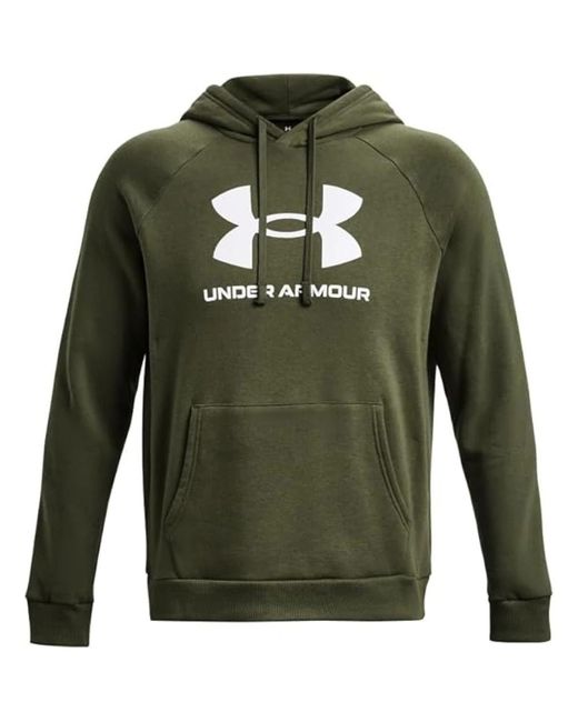Under Armour Rival Fleece Logo Herenhoodie Marine Od Groente Wit in het Green voor heren