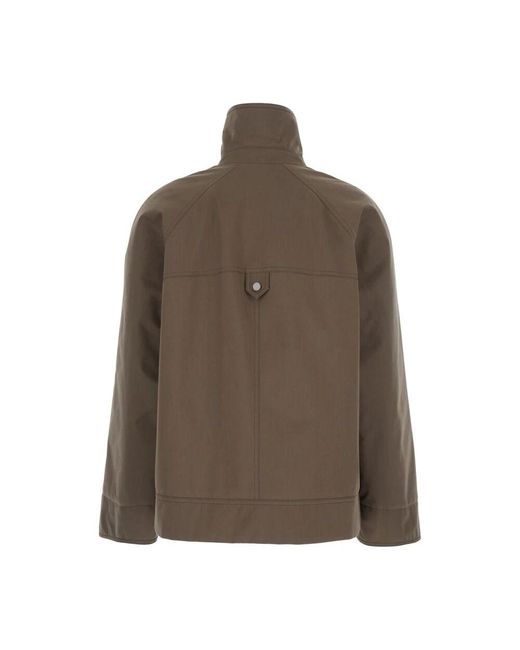 Brunello Cucinelli Green Graue Baumwollmischung Jacke Mit Druckknöpfen