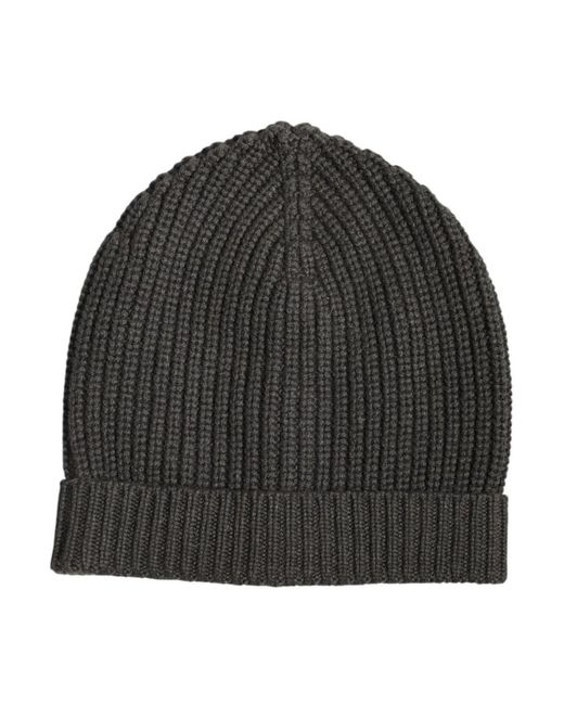 Dolce & Gabbana Black Cashmere Knit Winter Beanie Hat for men